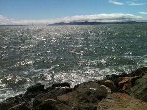 (On a windy walk from my hotel room.  Still looking to the Golden Gate)